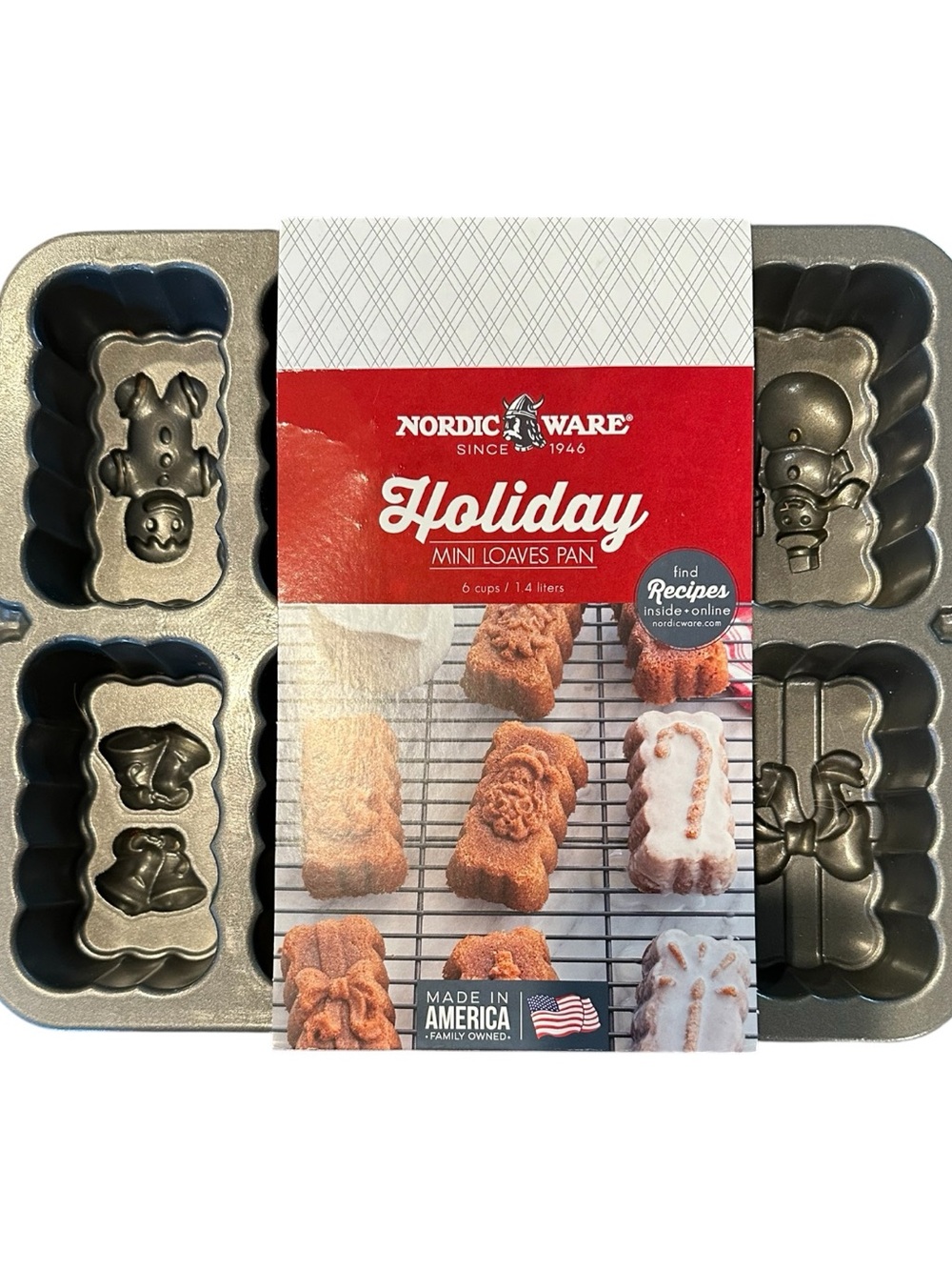 Nordic Ware Holiday Mini Loaves Pan - Metallic Gray